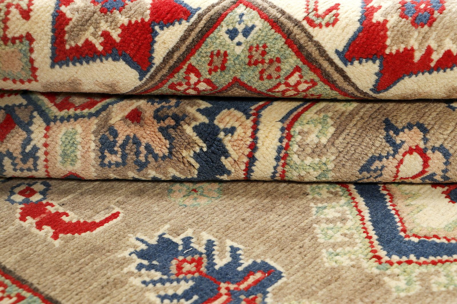 Beige Kazak Afghan Traditional Handmade 4x7 Rug photo 428.0