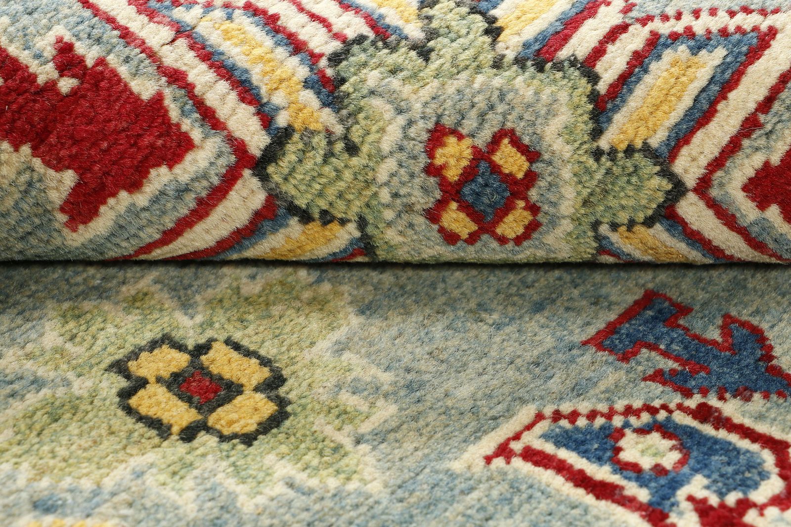Blue Area Kazak Caucasian Geometric 4x6 Rug photo 364.0