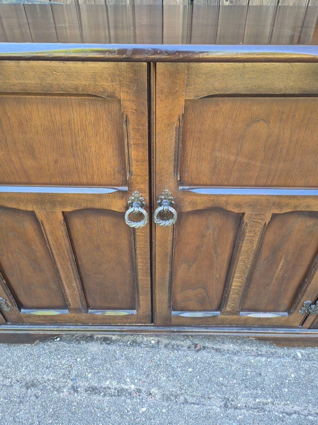 Vintage Oak Stereo Cabinet Lift Up Top & Base Cupboard photo Furniture