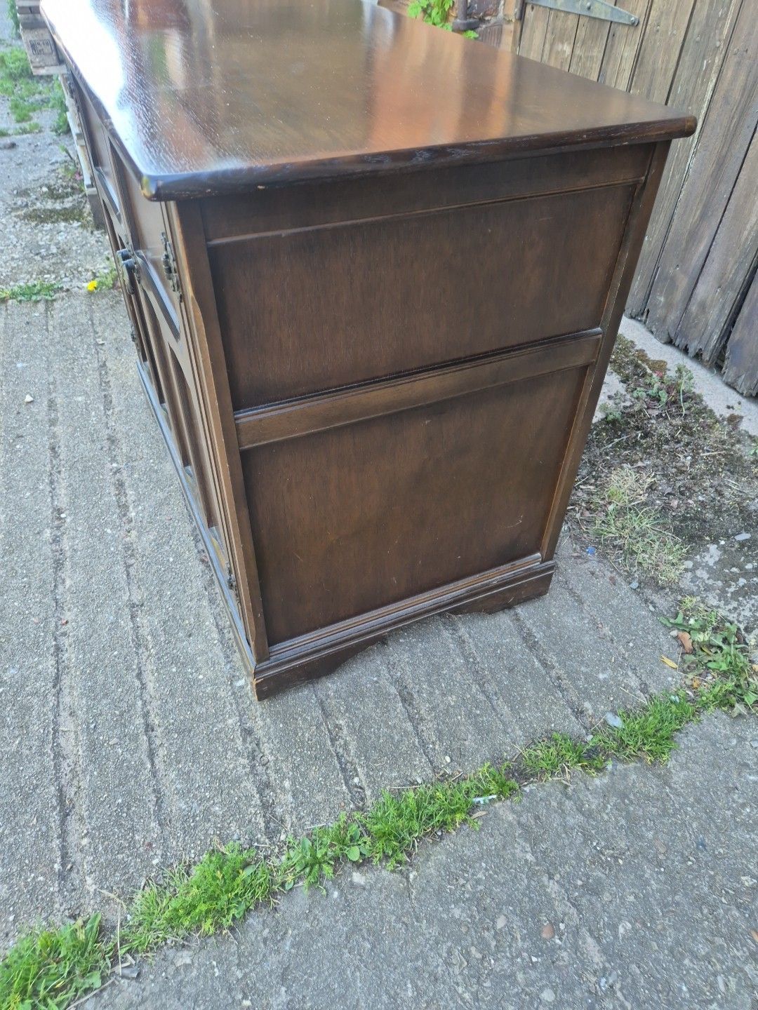 Vintage Oak Stereo Cabinet Lift Up Top & Base Cupboard photo vinterior