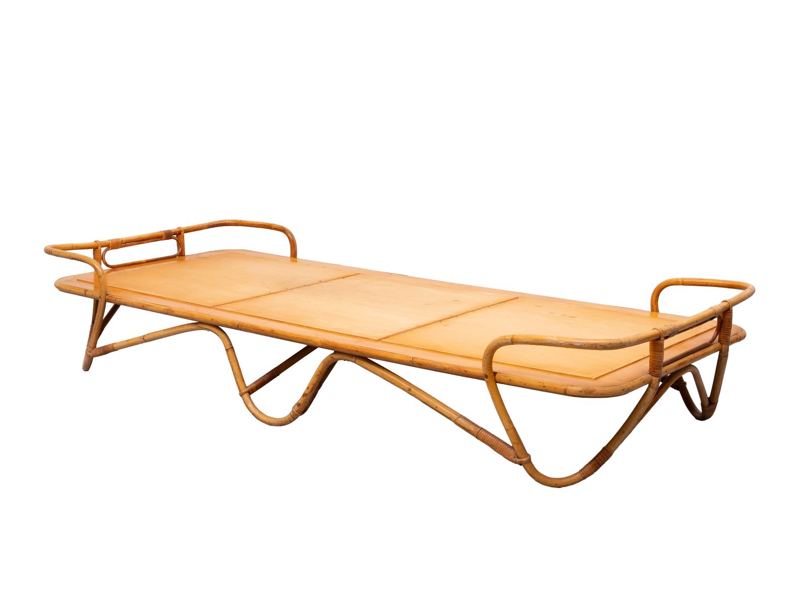 Rohé Daybed Rattan Bed Rotan Noordwolde Jaren 1950 Holland photo Meubels