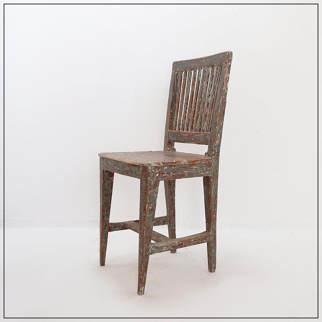 Swedish Gustavian Style Side Chair, Wood, Antique Design, 20th Century photo buy