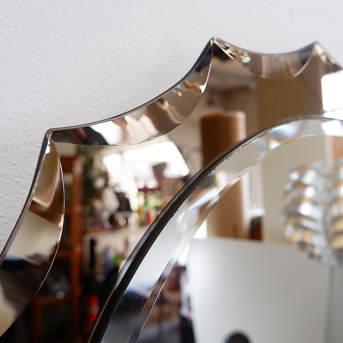Mid Century Wall Mirror In The Style Of Cristal Art, 1960s photo vinterior
