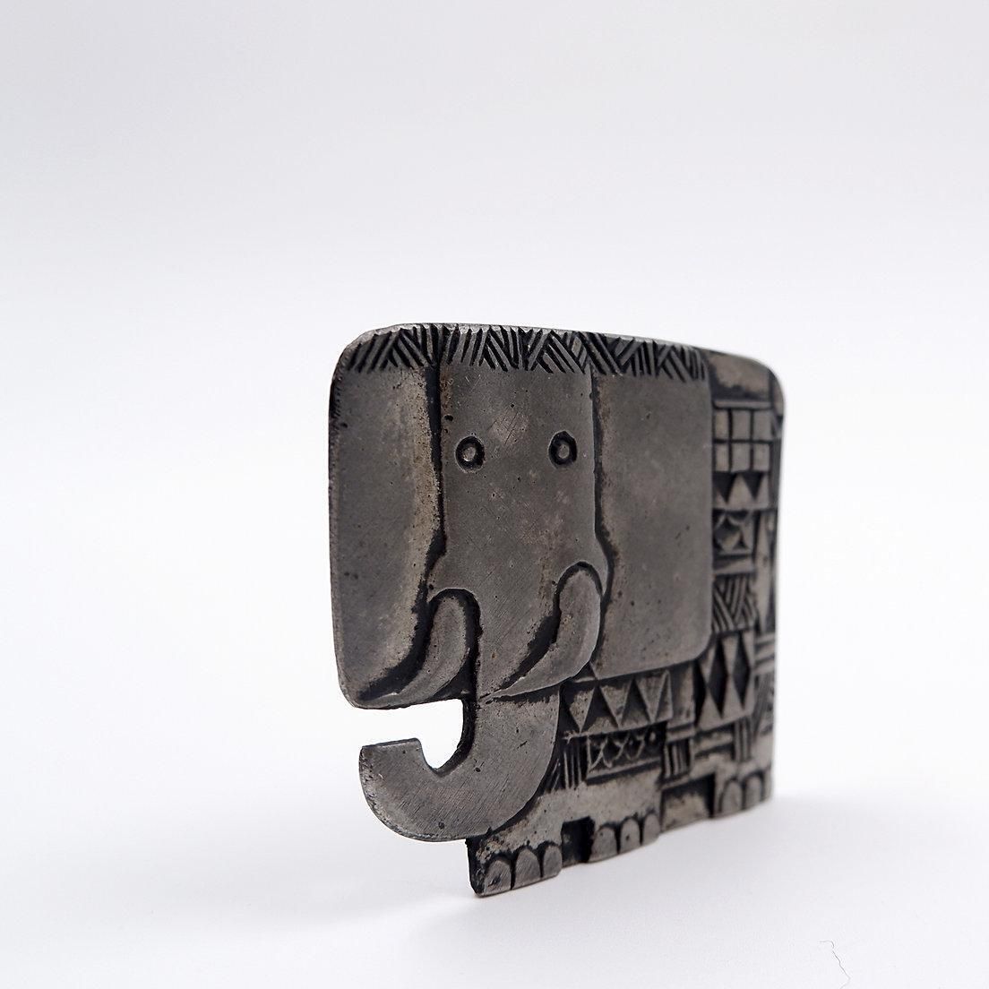 Vintage Metal Elephant Sculpture, Mid 20th Century, Home Decor, 1980s photo buy