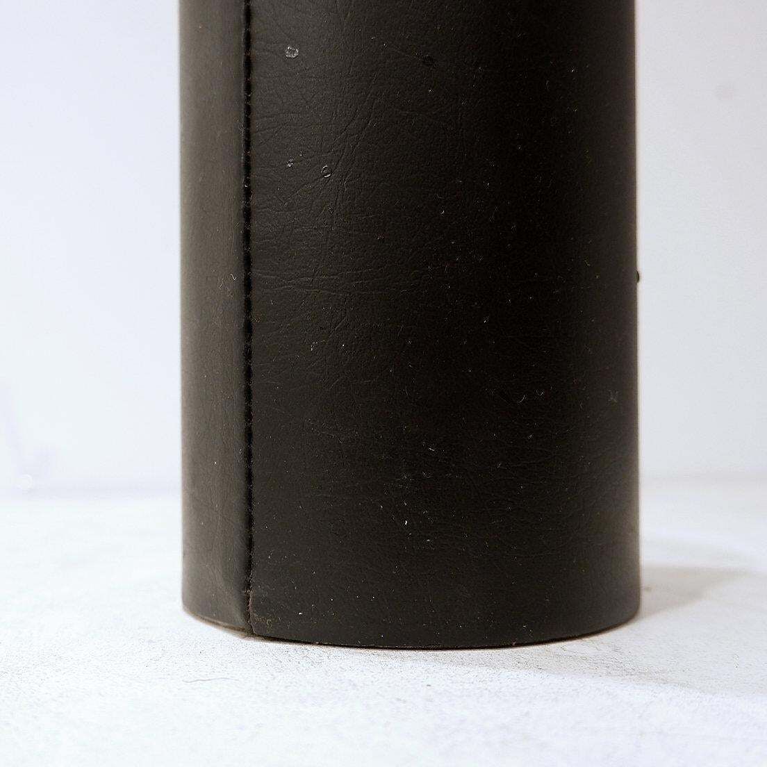Steel And Faux Leather Cylinder Umbrella Stand   1970s photo for sale