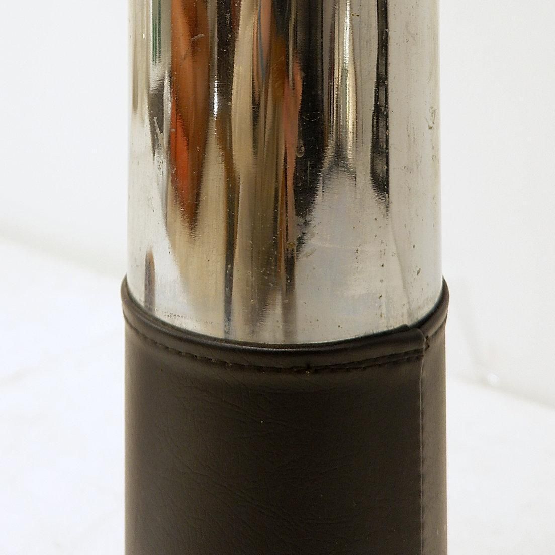 Steel And Faux Leather Cylinder Umbrella Stand   1970s photo buy