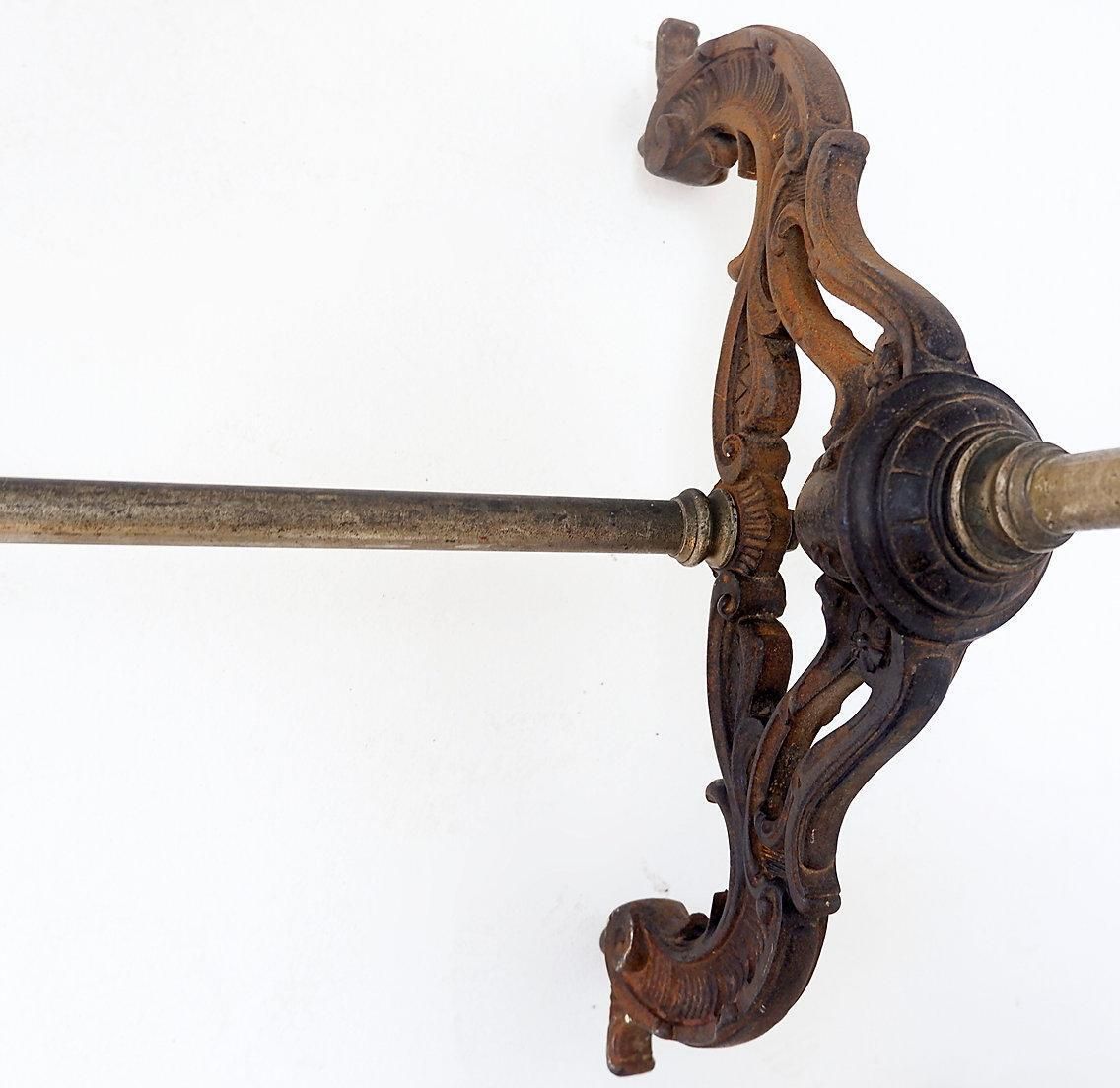 Antique English Clothes Rail, Brass & Steel, Late 19th Century, 164cm photo 2674.0