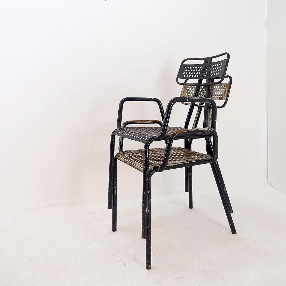 photo buy Rene Malaval 'Radar' Metal Mid Century French Garden Chairs Set Of 2