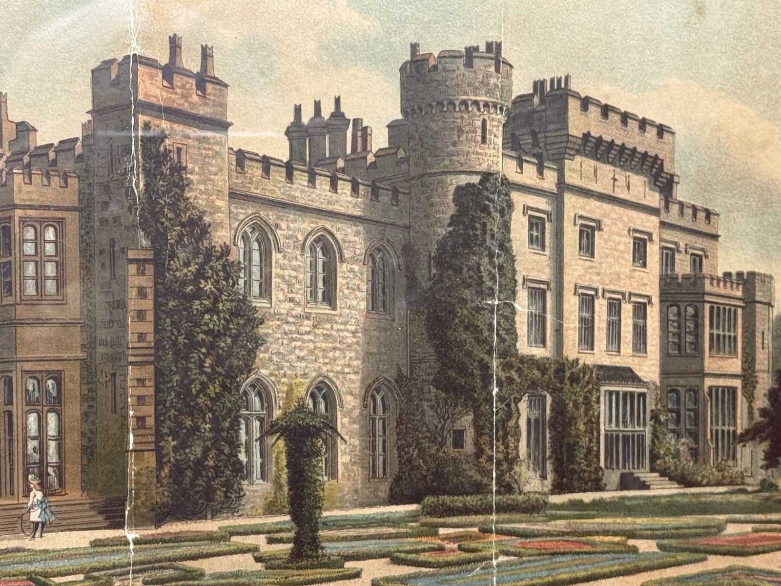 photo for sale Harwarden Castle Print Victorian By Marcus Ward & Co Antique Print