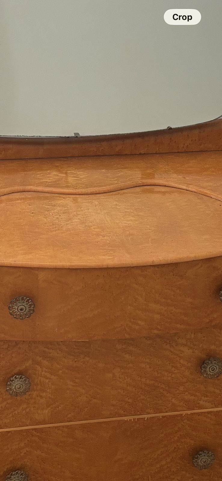 Art Deco Burr Walnut Dressing Chest / Vanity With Mirror & Curved Side Cupboards, C.1930s photo for sale