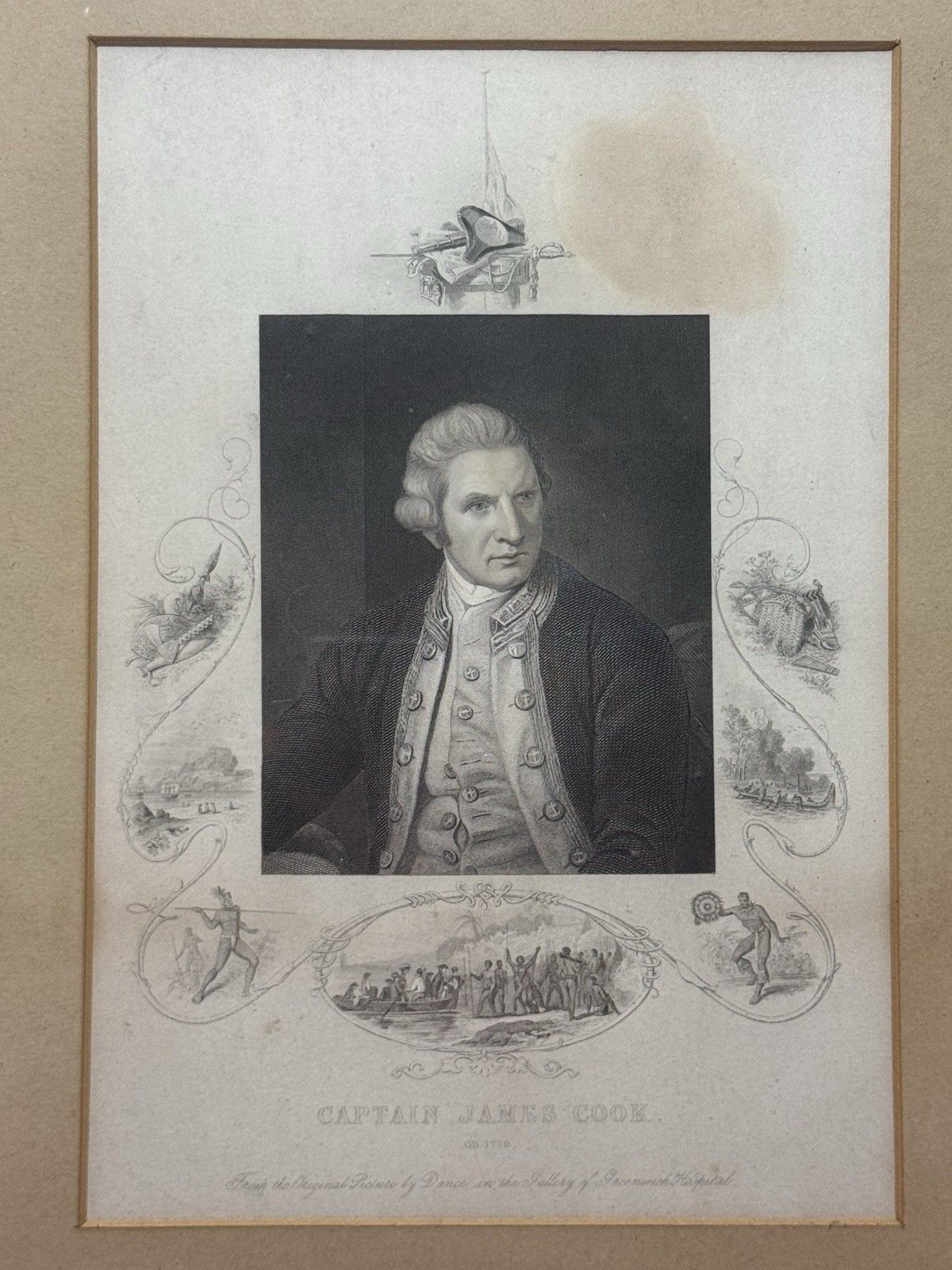British Explorer Captain James Cook (1728 1779) Antique Engraved Print photo 450.0