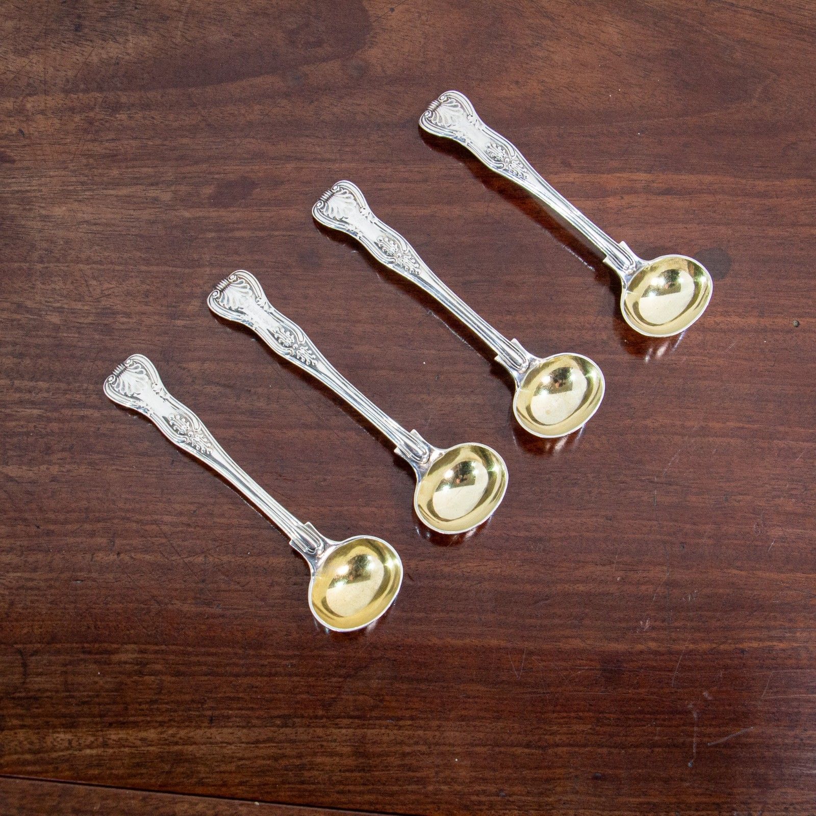 Four Victorian Silver Mustard Spoons photo Home Decor