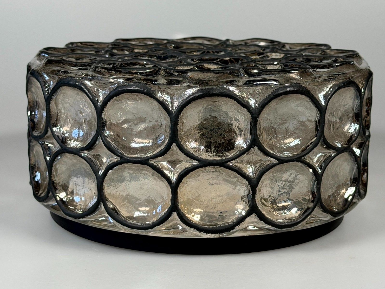 photo vinterior 60s 70s Ceiling Lamp Plafoniere Glashütte Limburg Germany Glass & Metal