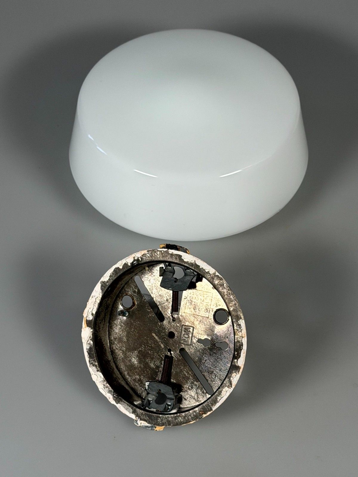 photo vintage 50s 60s Lamp Light Plafoniere Milk Glass Mid Century Glass Design Rzb