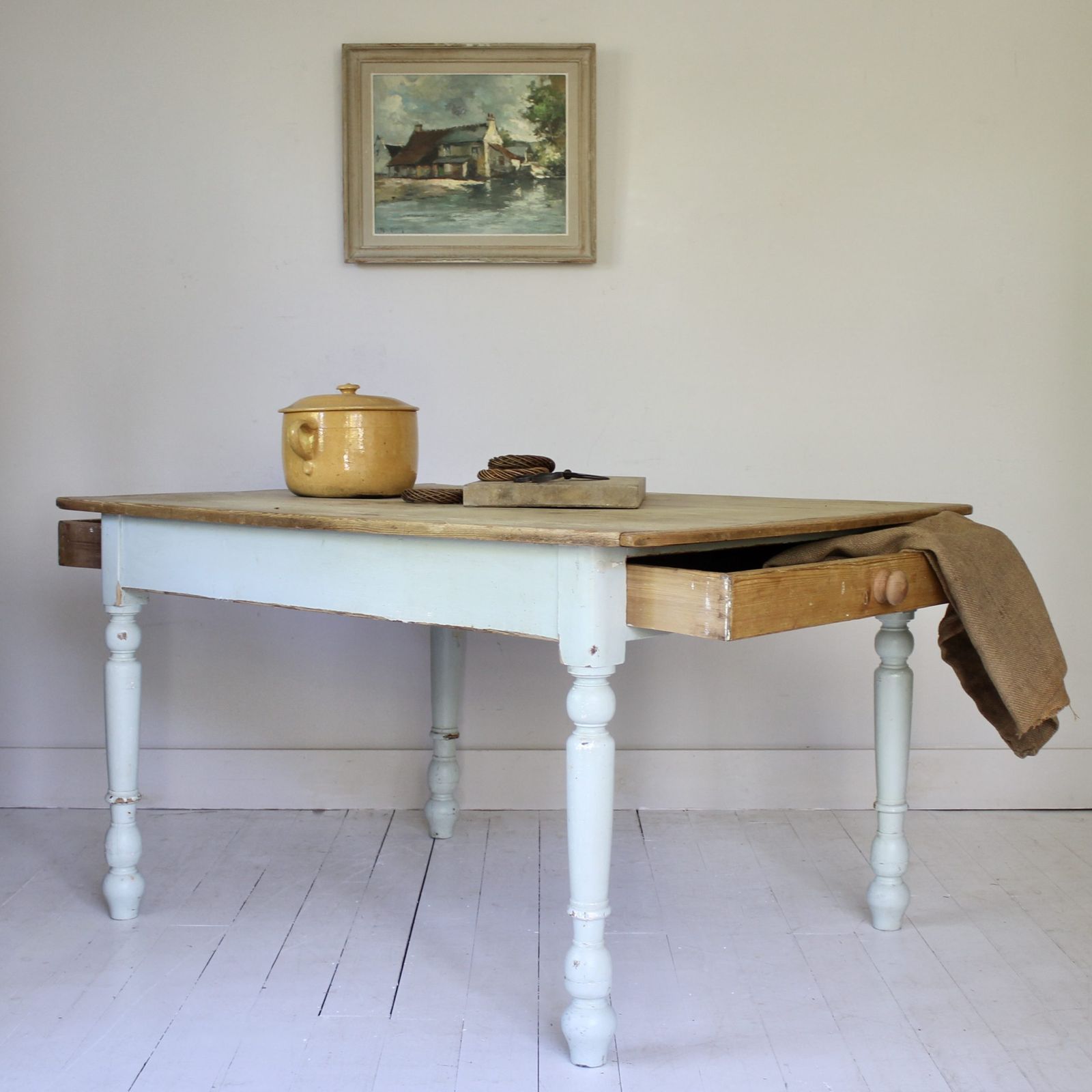 Large Victorian Farmhouse Kitchen Table photo furniture