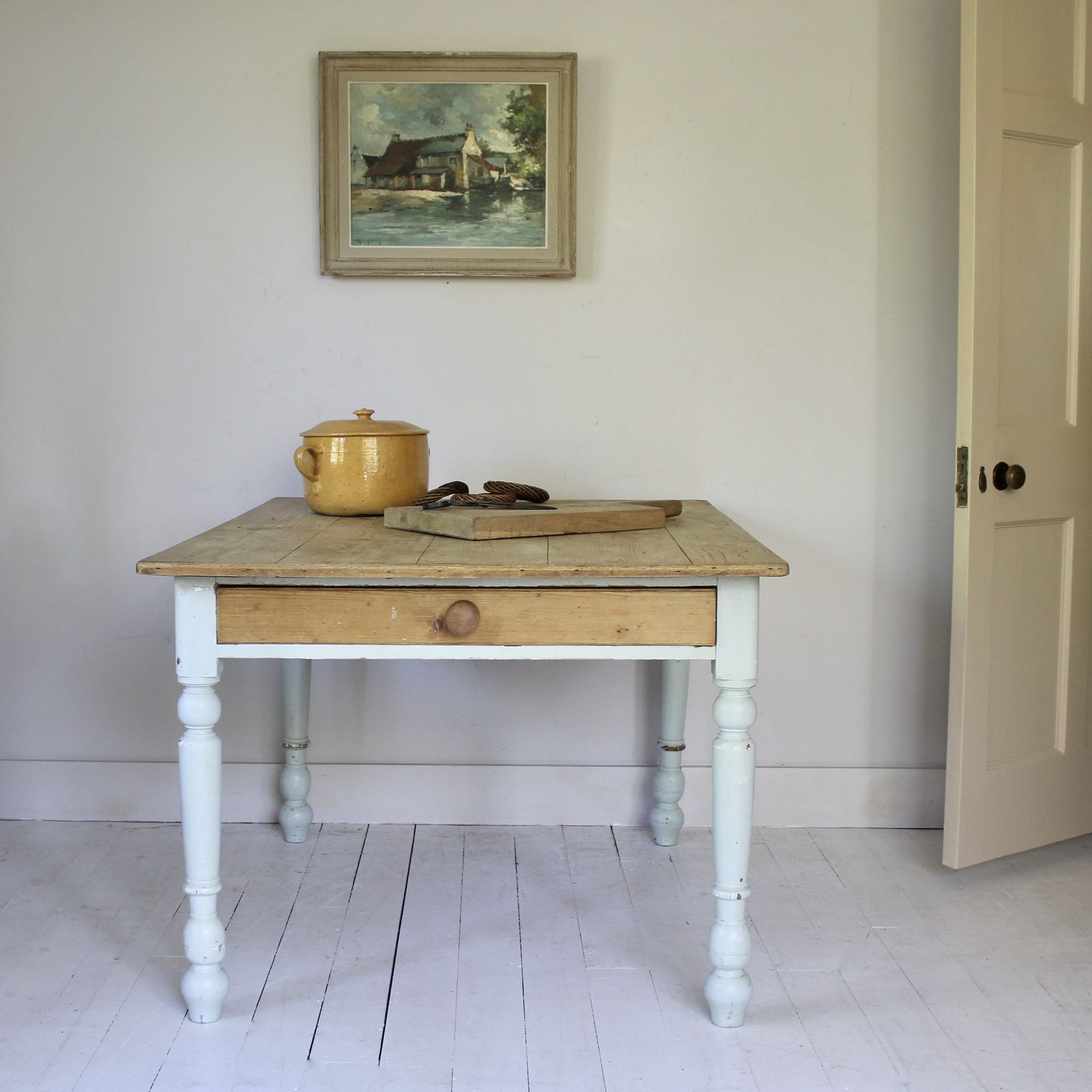 Large Victorian Farmhouse Kitchen Table photo vinterior