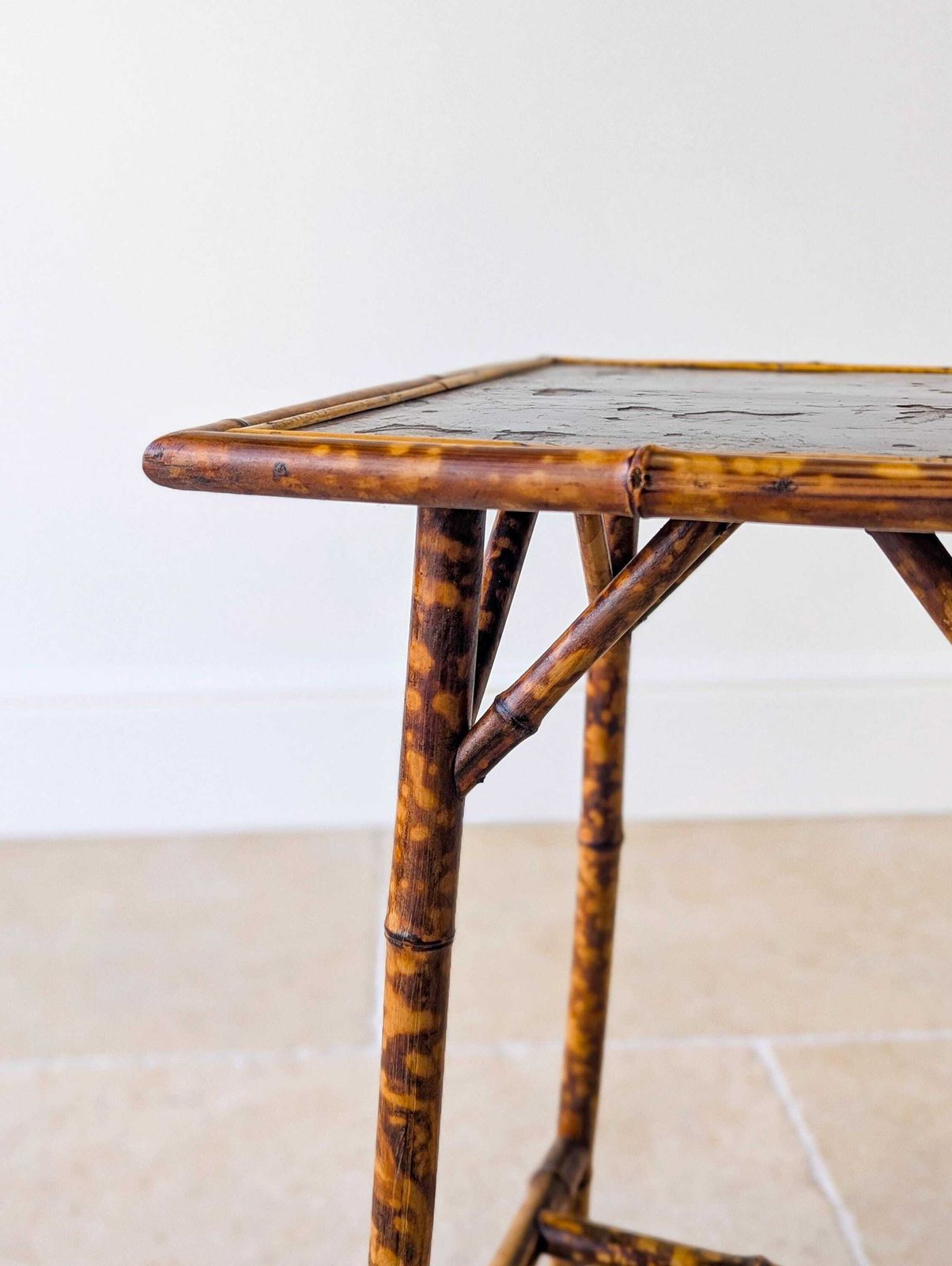 photo vintage Antique Victorian Bamboo Occasional Table C.1890
