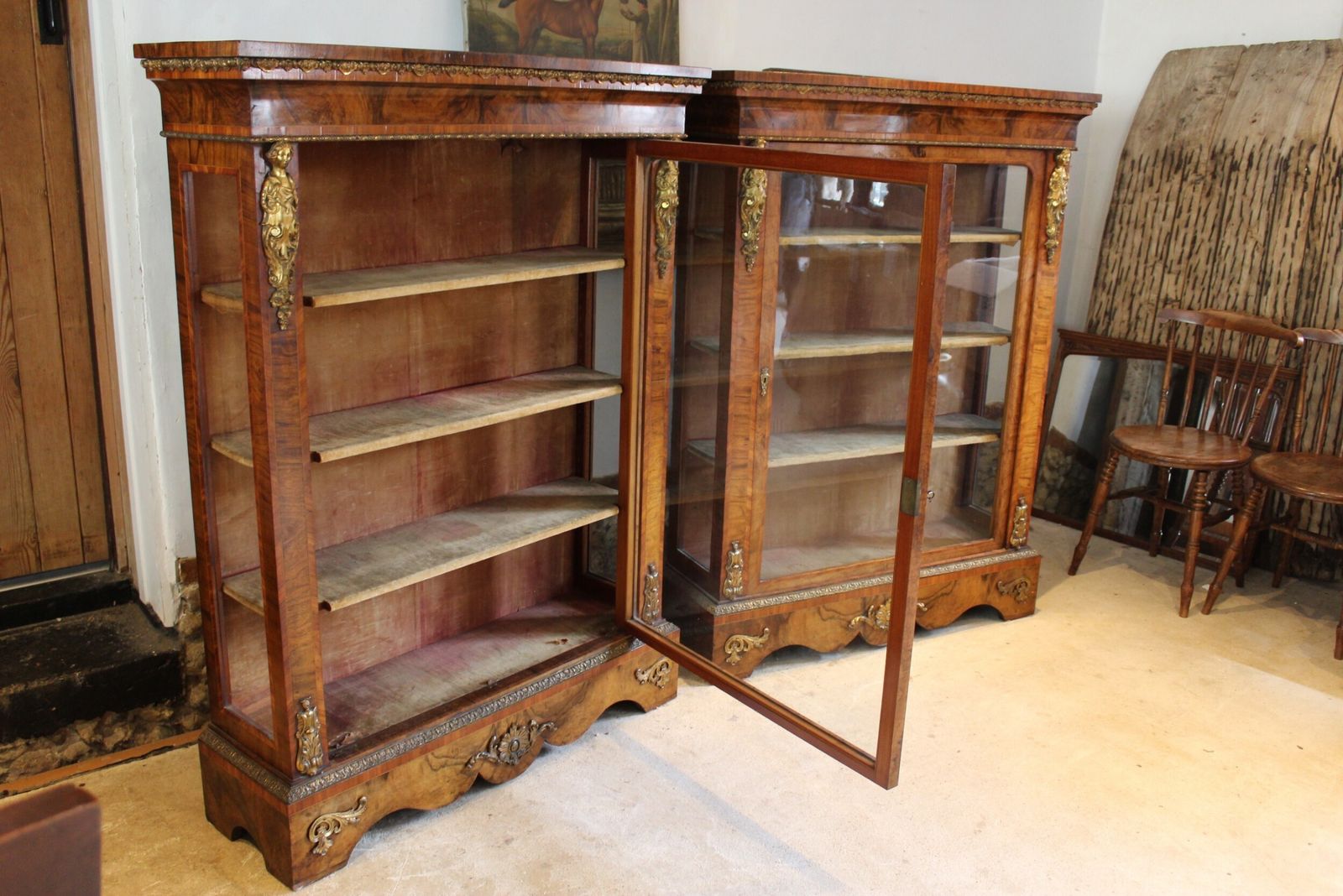 Cabinets An Outstanding Large Pair Of Victorian Walnut Cabinets C1840 photo 5800.0