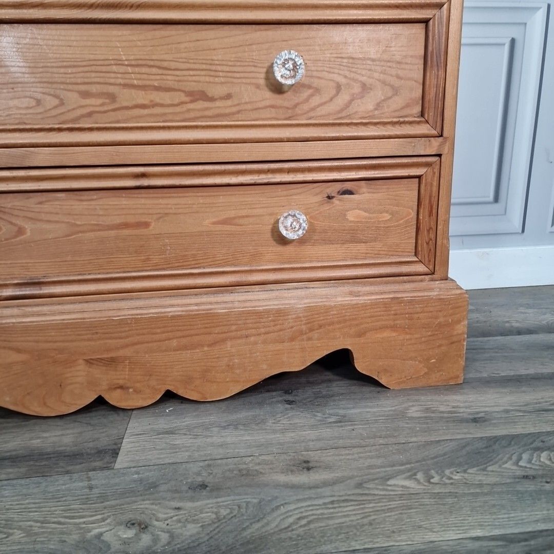 photo for sale Antique Style Pine Rustic Solid Chest Of Drawers Country Farmhouse Victorian