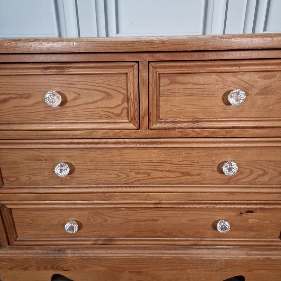 Furniture Antique Style Pine Rustic Solid Chest Of Drawers Country Farmhouse Victorian photo