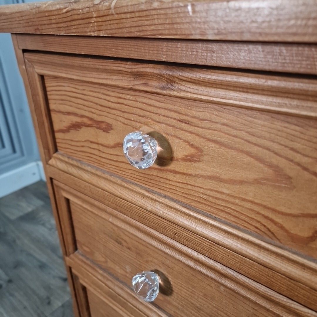 photo vinterior Antique Style Pine Rustic Solid Chest Of Drawers Country Farmhouse Victorian