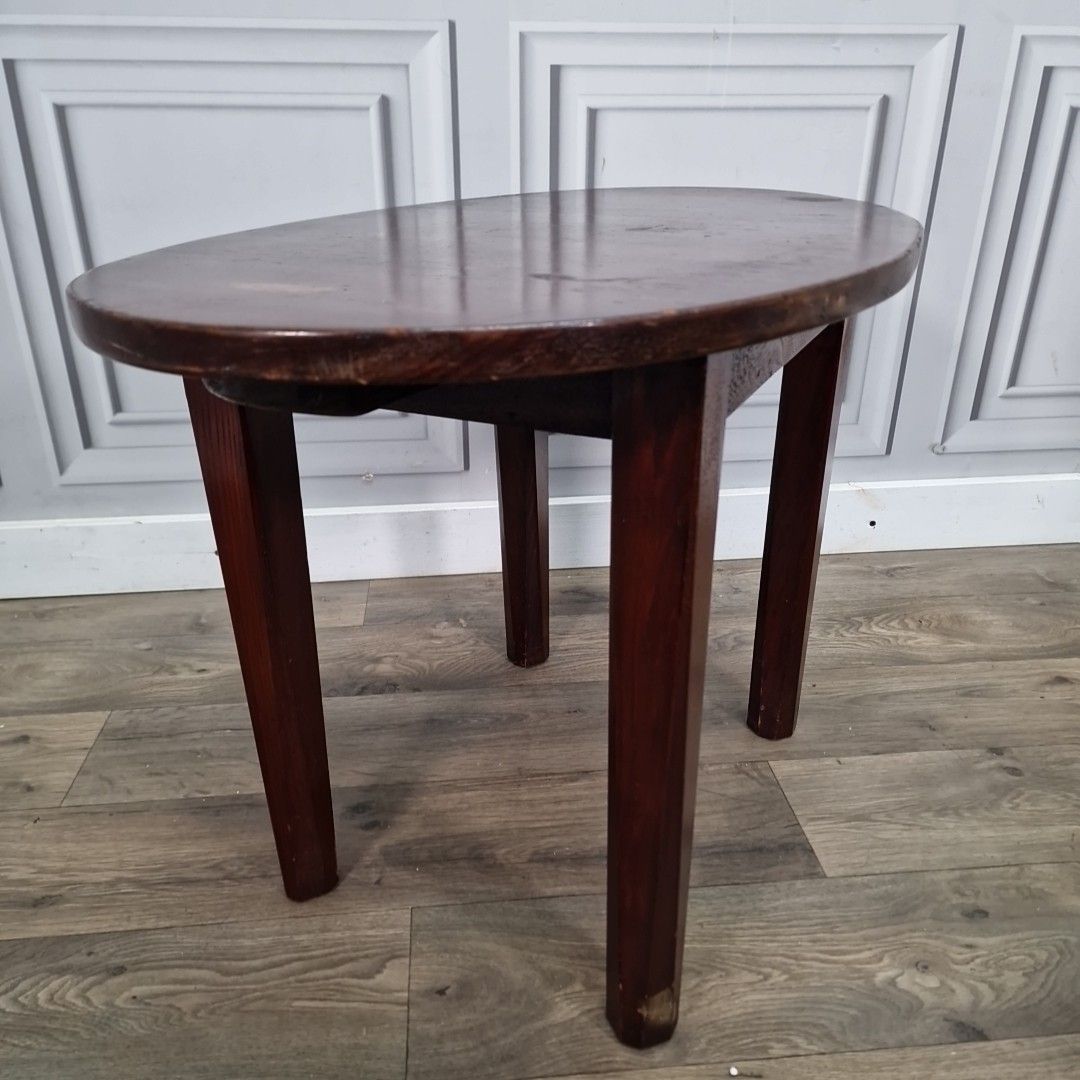 Antique Hall Side Table Oval Top Wooden  Solid Wood Occasional For Restoration photo Furniture