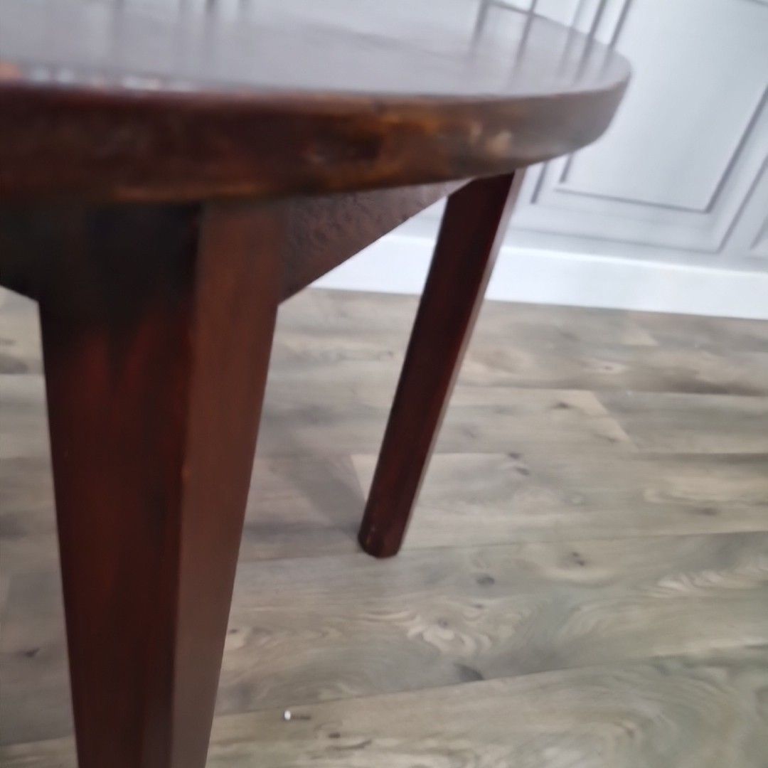 photo for sale Antique Hall Side Table Oval Top Wooden  Solid Wood Occasional For Restoration