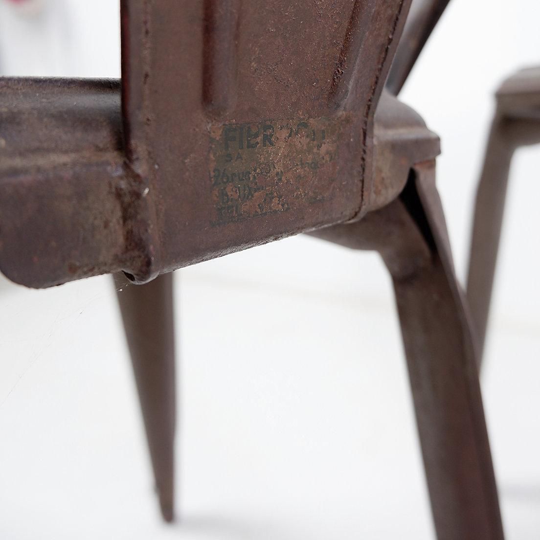 Furniture Stackable Industrial Bistro Chairs By Fibrocit Of Belgium    Set Of 4    1950s photo