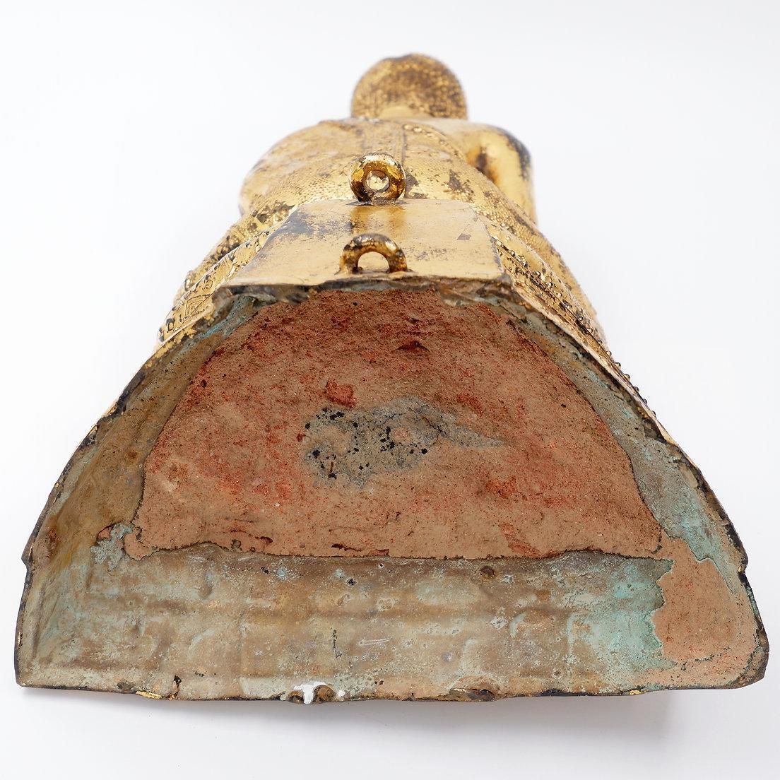 photo buy Thai Gilt Bronze Seated Earth Touching Buddha Figure, Late 19th Century