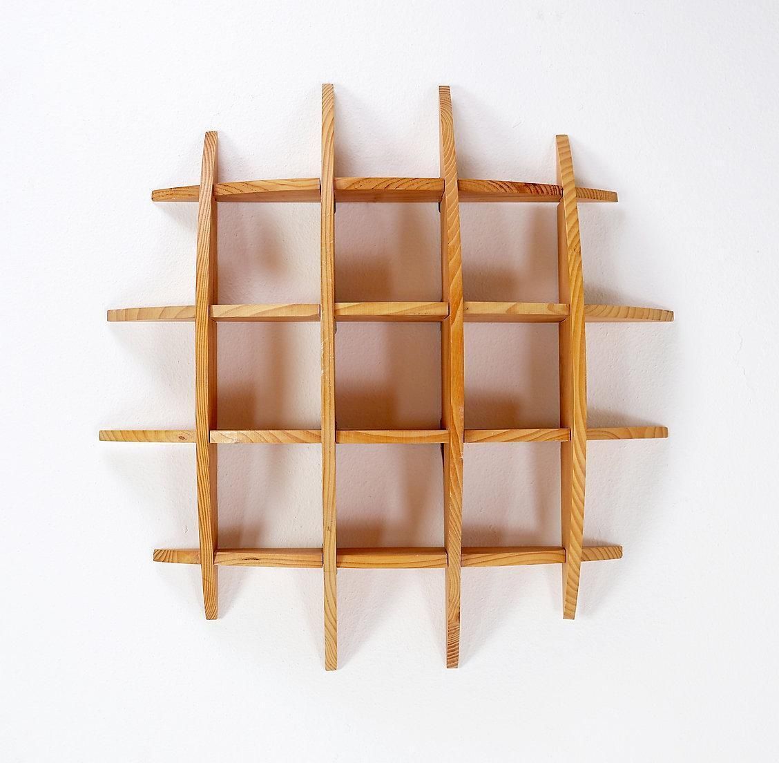 Mid Century Modern Small Round Pine Wall Shelf By Manfredo Massironi photo furniture