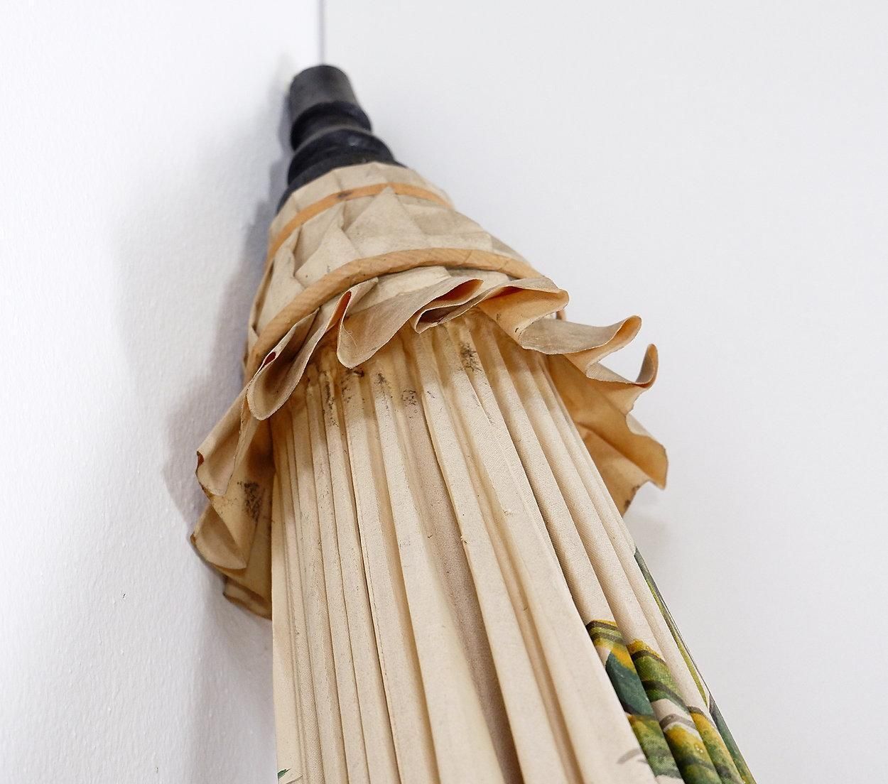 photo vinterior Large Handpainted Asian Parasol On Rice Paper   Chinese Cranes And Bambo ø 215cm