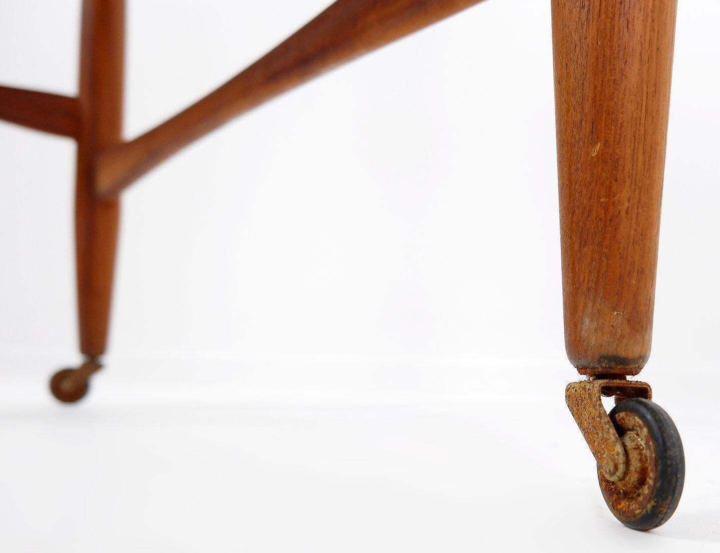 Mid Century Modern Scandinavian Teak Sewing Basket End Table   Johannes Andersen photo 1117.0