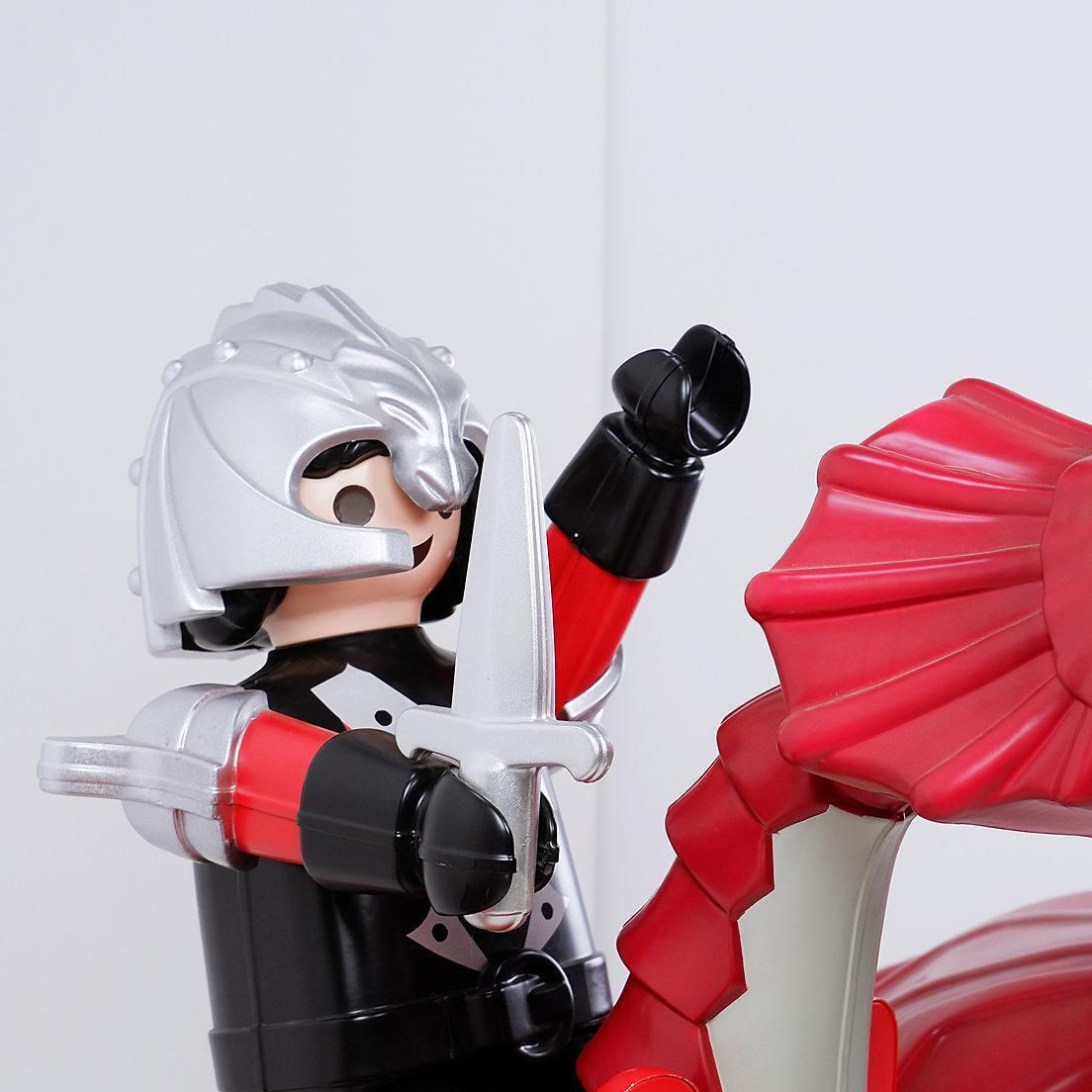 Xl Large Original Red Dragon And Playmobil Knight   Wingspan 220cm photo Home Decor