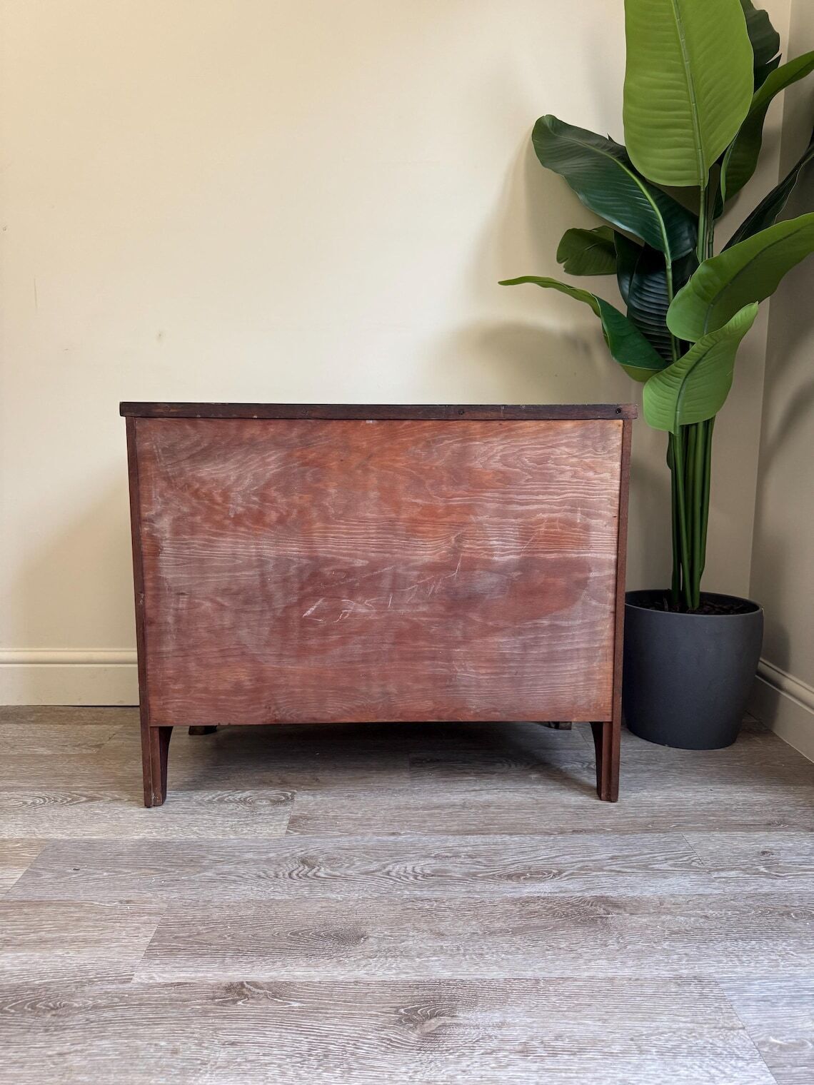 Furniture Vintage Small Bow Front Wood Chest Of Drawers Original Hardware Small photo