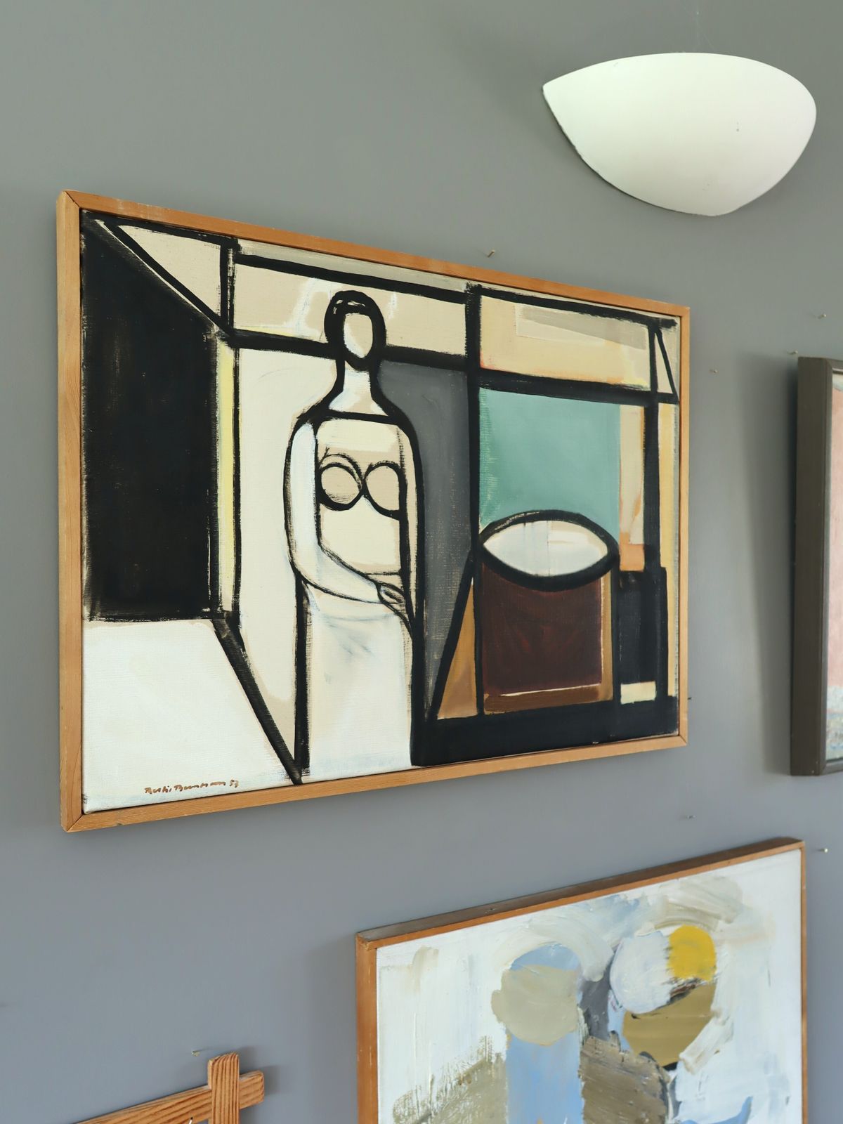 Figure In Constructed Room Oil Painting photo vinterior