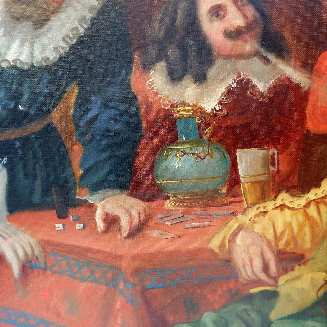 "Tavern Scene" Oil On Canvas Painting   Ferdinand Tirius (1896 1976) photo buy
