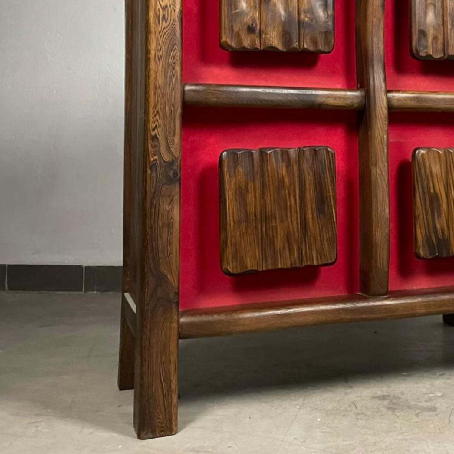 Mid Century Brutalist Verlichte Barkast, Massief Hout, Jaren 1970, Scandinavische Stijl photo Meubels