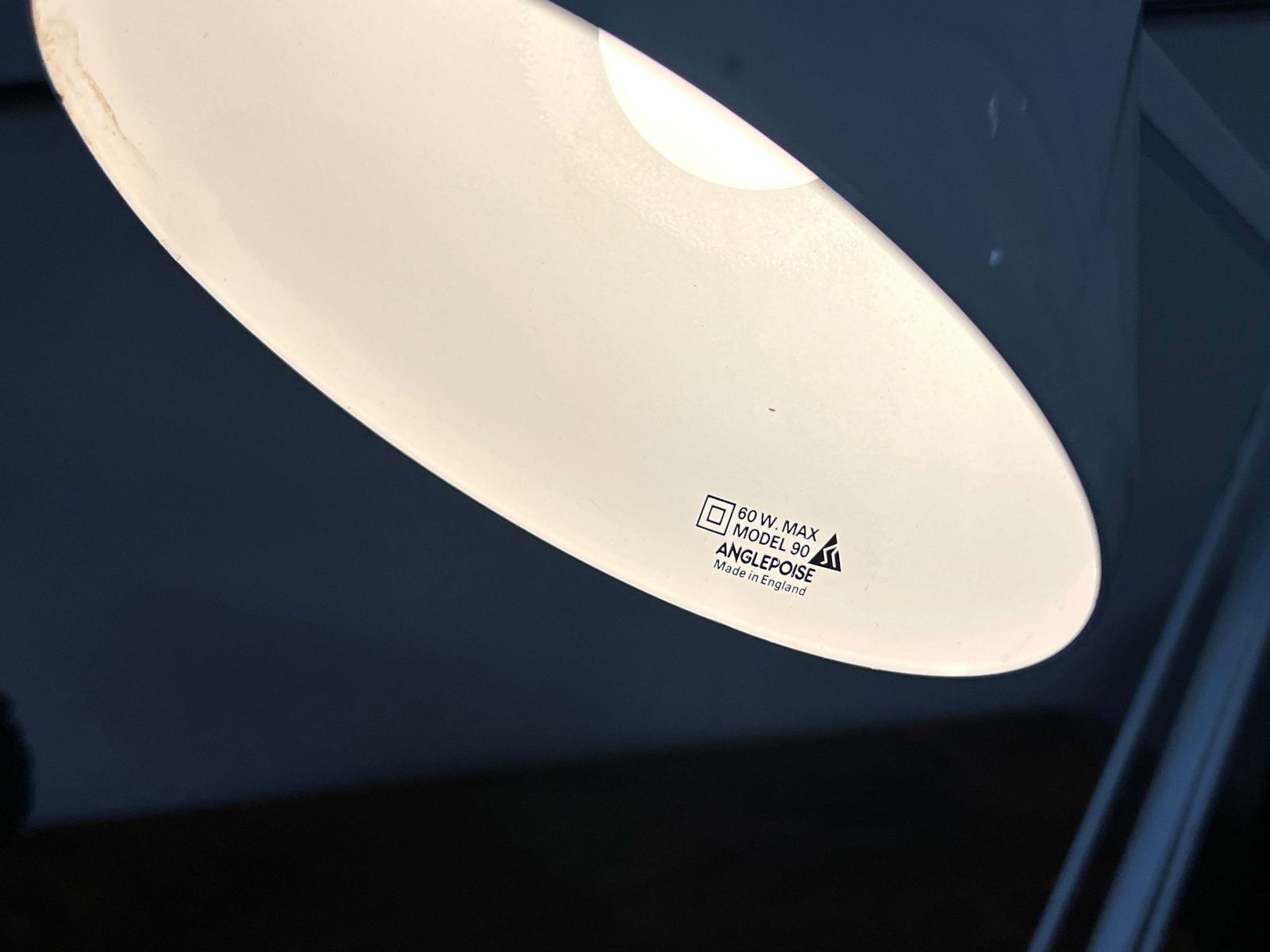 Anglepoise Model 90, White Mid Century Adjustable Desk Lamp photo vinterior