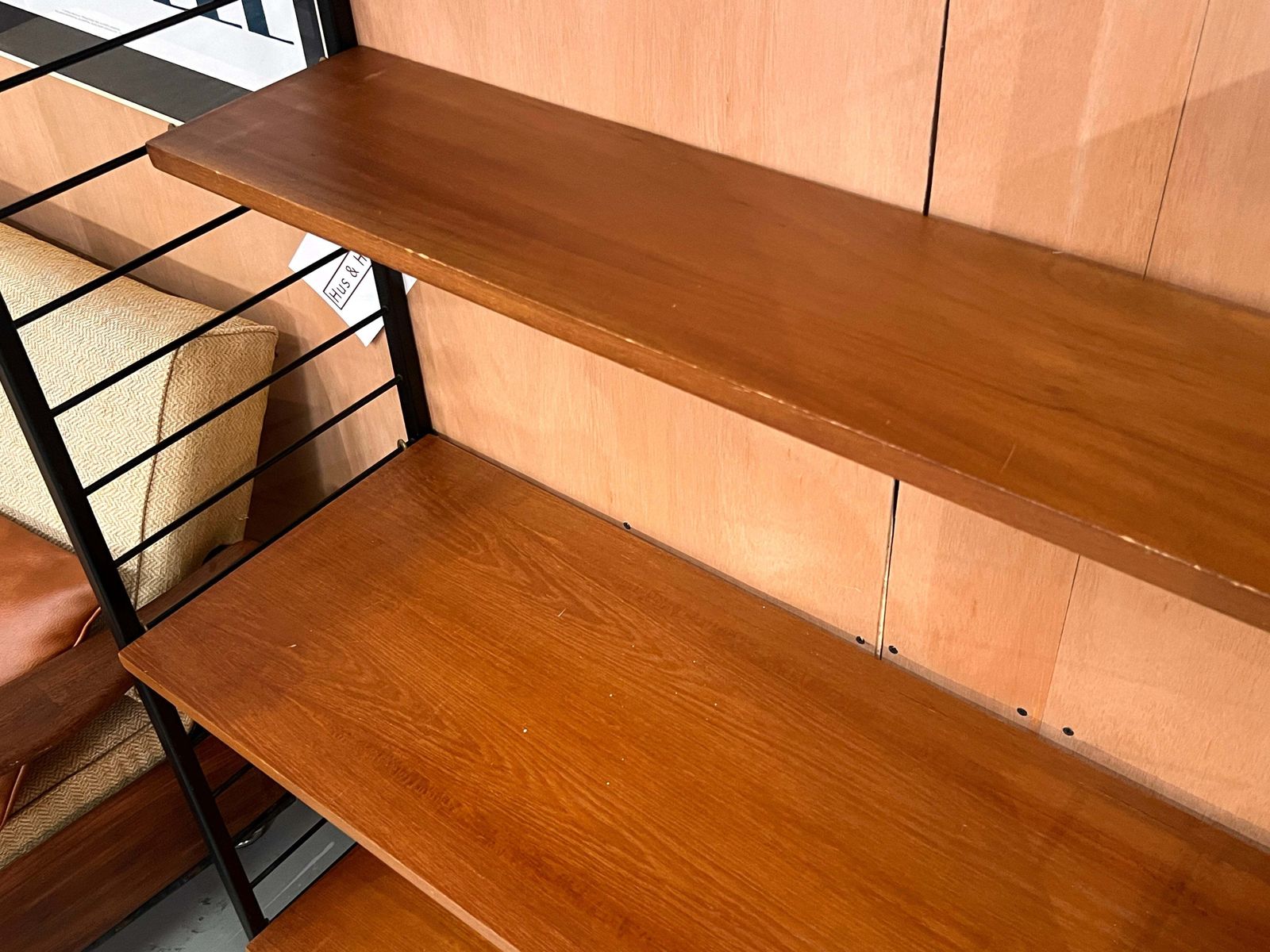 photo for sale Staples Teak Ladderax Wall System, Three Bays With Cabinets And Shelves