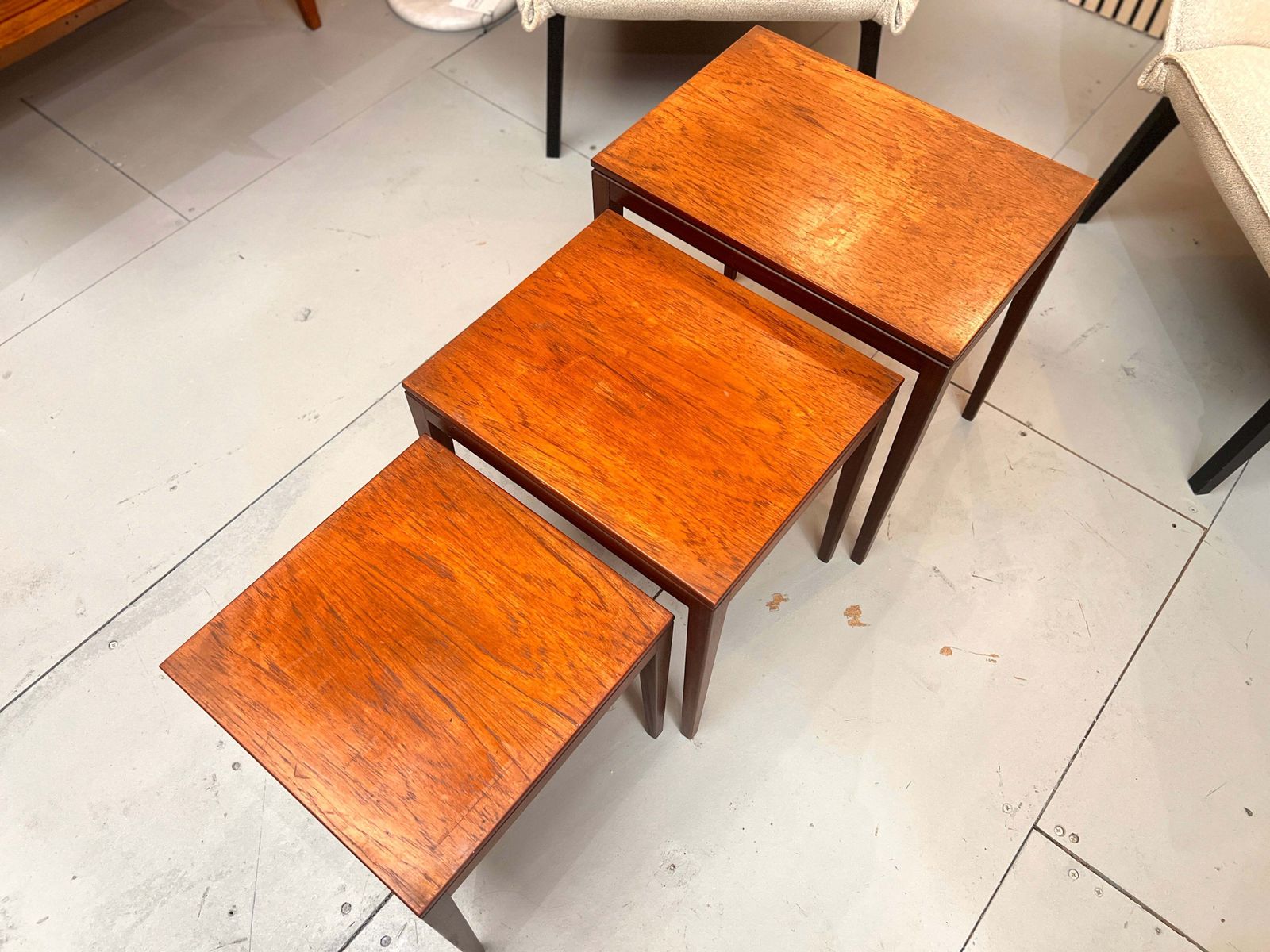 Richard Hornby For Fyne Lady, Set Of 3 Afromosia Nest Of Tables photo Furniture