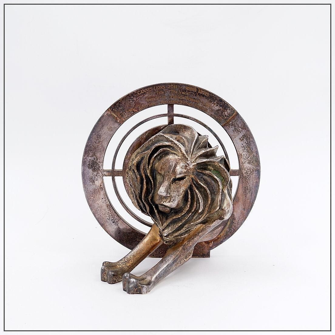 Cannes Lion In Silver Bronze By Arthus Bertrand Of Paris, Awarded At The 2011 photo Art