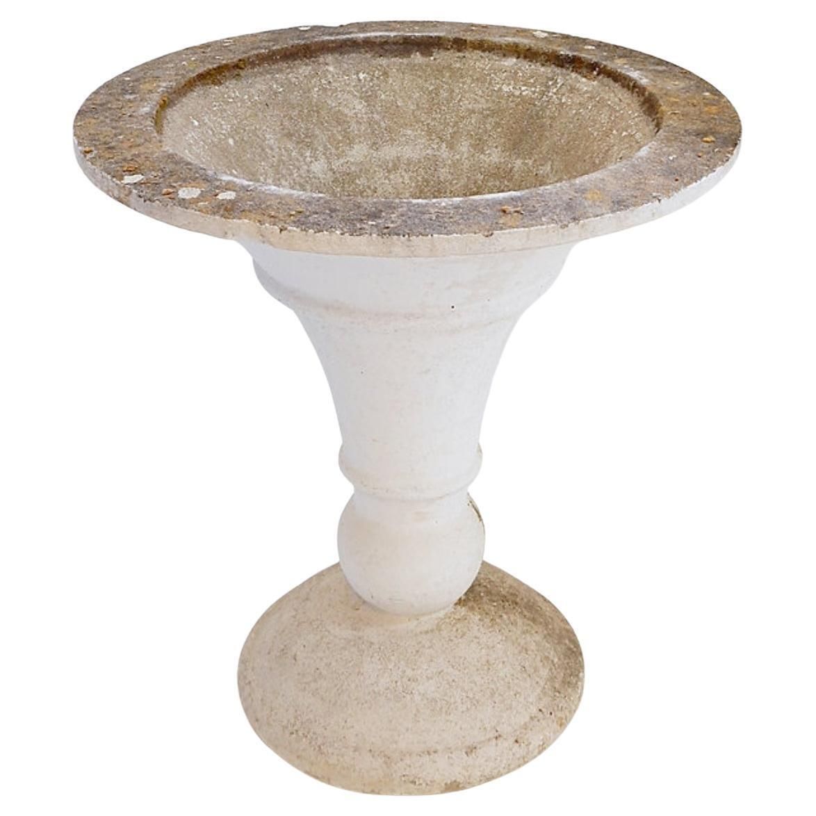 Mid Century Outdoor Planter, Cast Stone, Antique Style, 67cm Diameter