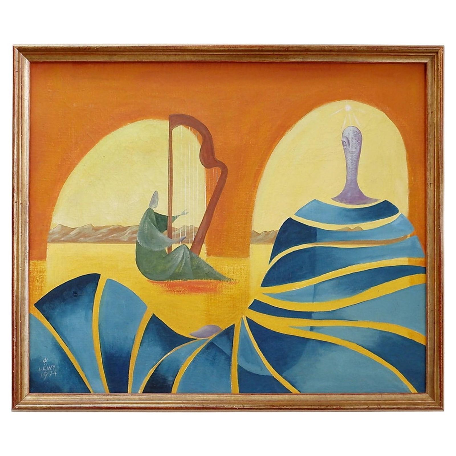 Walter Lewy 1905 1995 Surrealist Scene   Signed And Dated 1974.