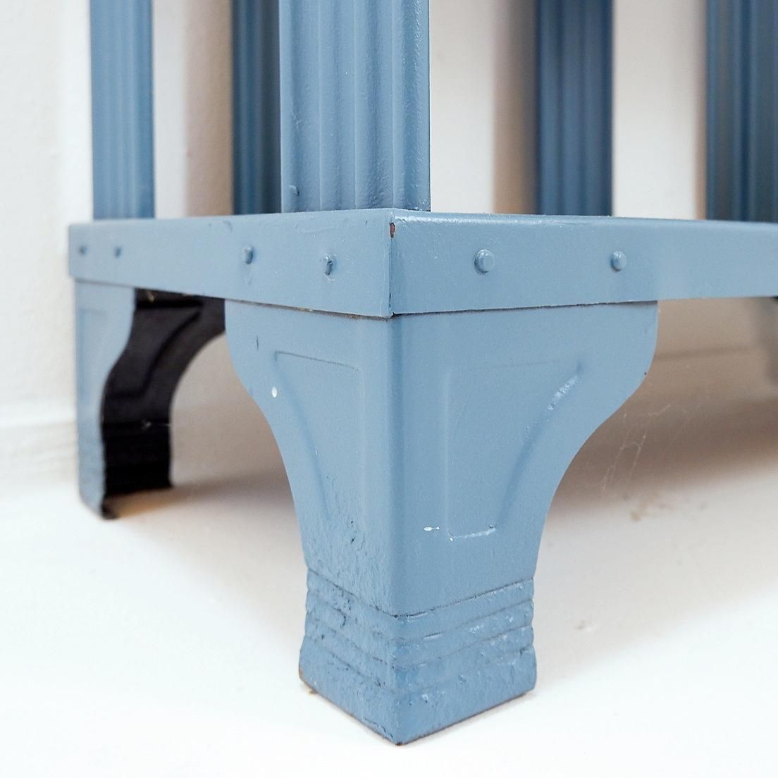 1920s Industrial Metal Shelving Unit By Strafor, Painted Finish photo vinterior