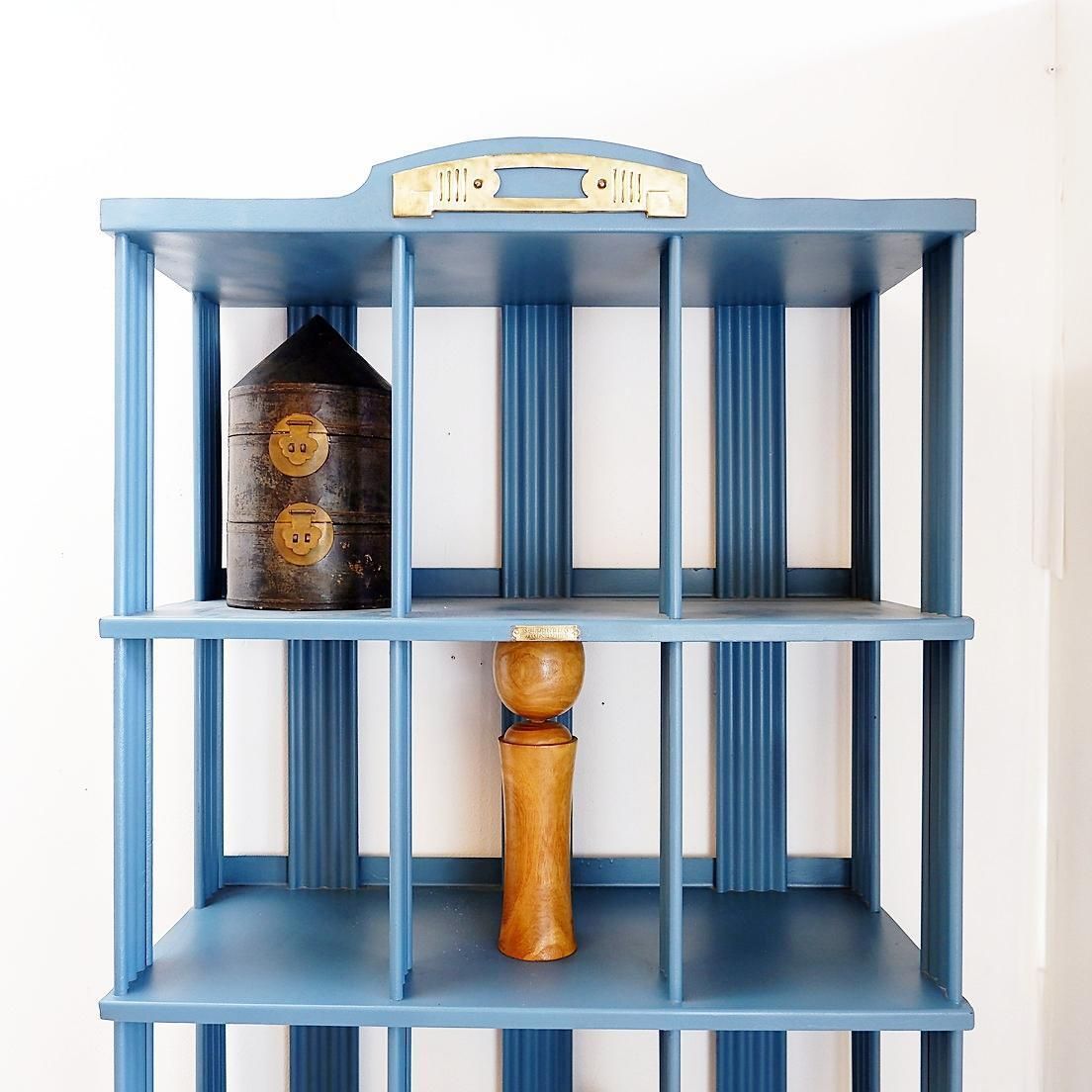 2704.0 1920s Industrial Metal Shelving Unit By Strafor, Painted Finish photo