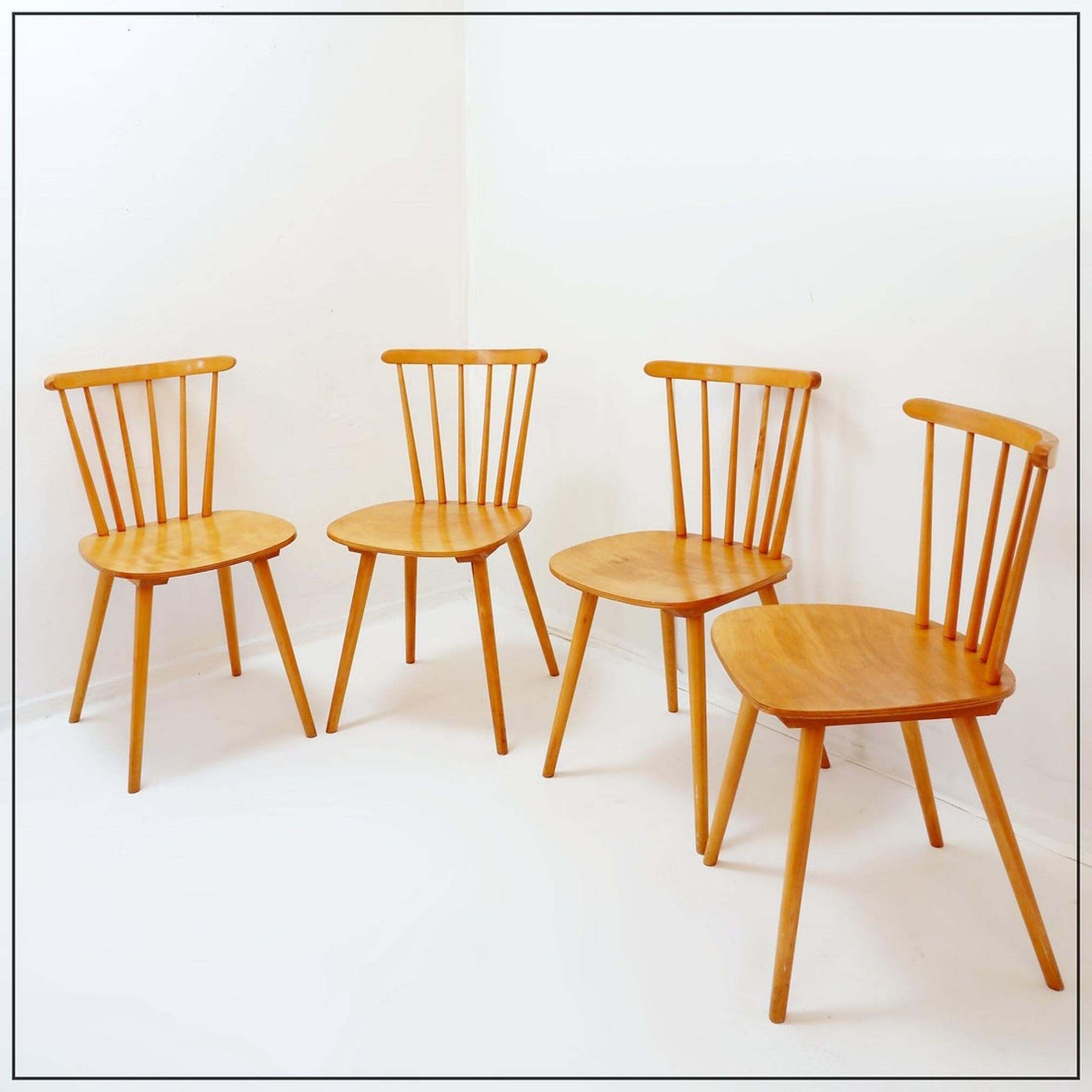 Set Of 4 Scandinavian Chairs From The 50s/60s photo for sale