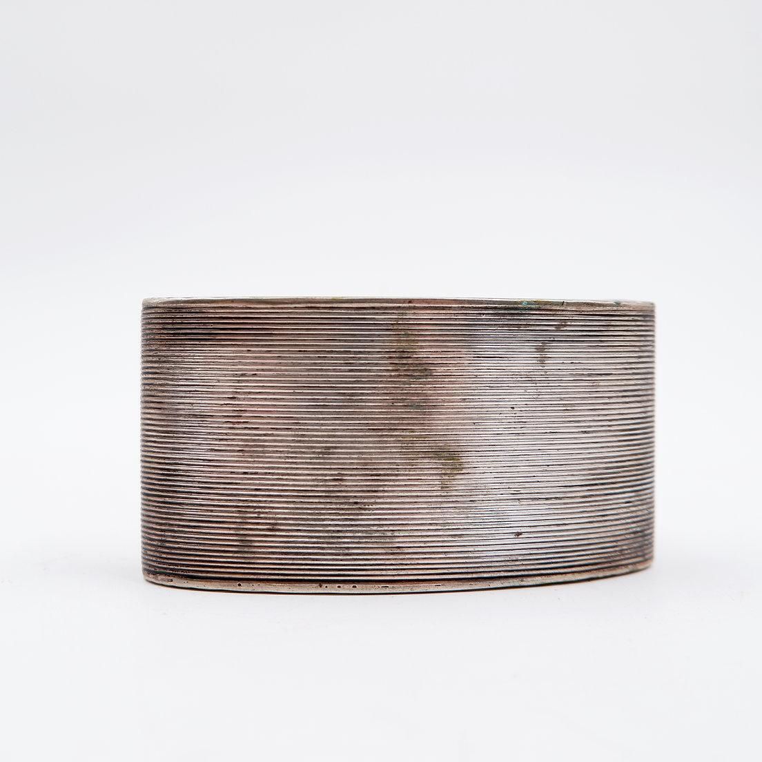 Curved Ribbed Silver Gilt Pocket Snuff Box   19th Century photo buy