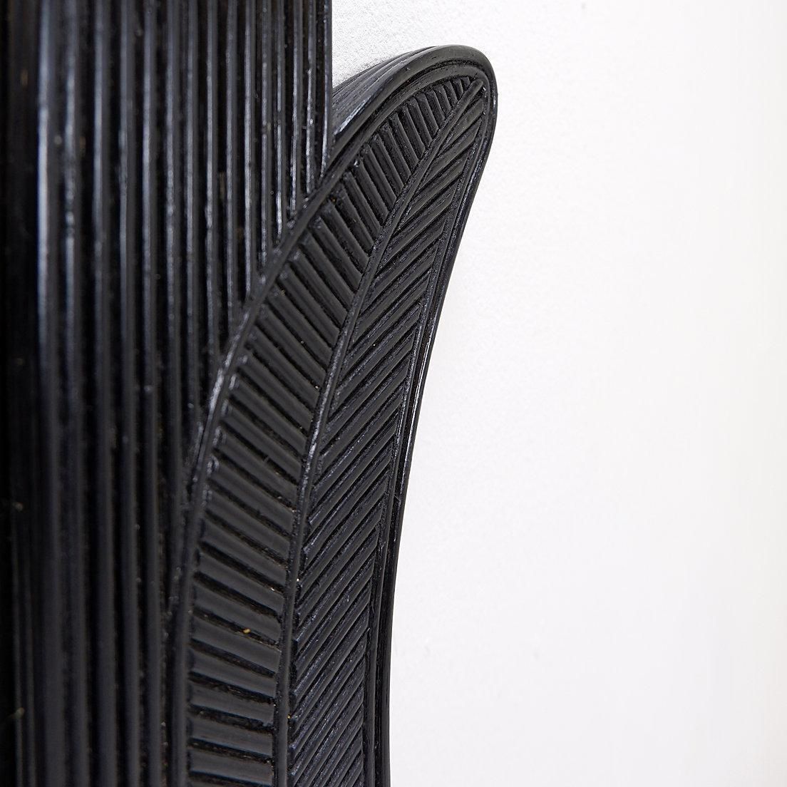 Home Decor Large Vivai Del Sud Wall Mirror In Black Lacquered Bamboo   1970s photo