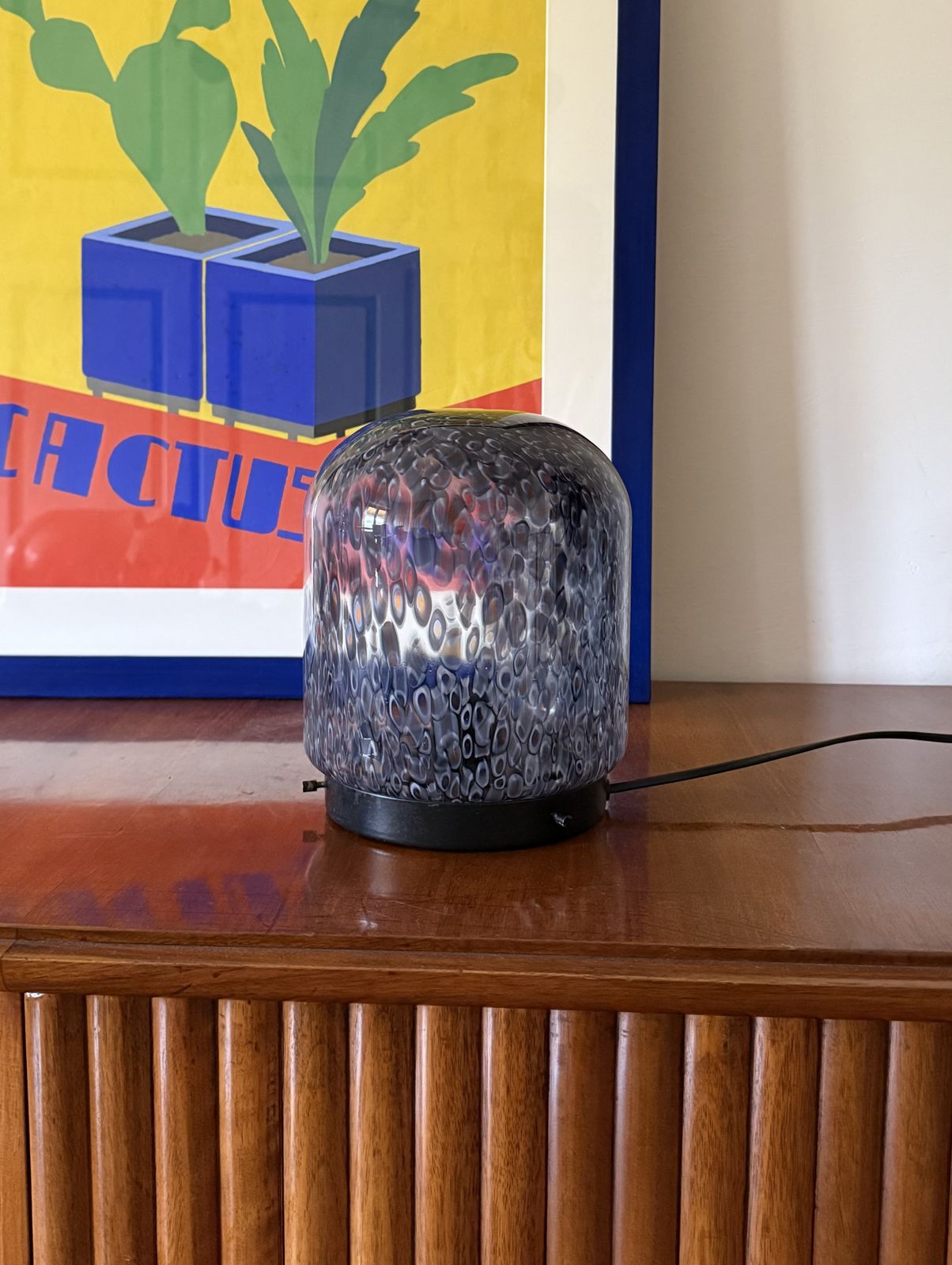 Gae Aulenti, 'Neverrino' Murrine Blown Glass Table Lamp , Vetreria Vistosi Italy 1970s photo furniture
