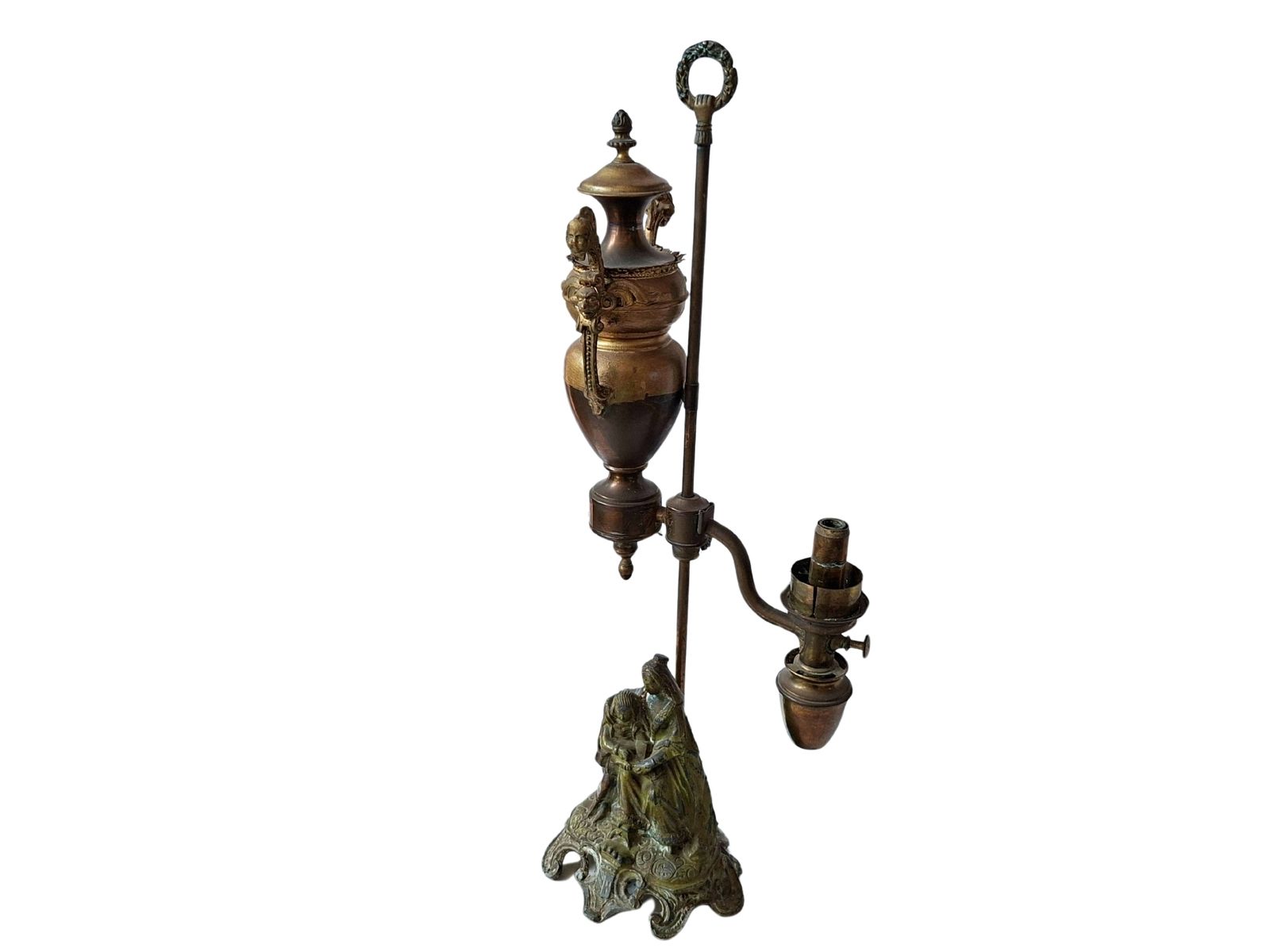 Splendida Lampada Da Tavolo In Bronzo – Stile Antico (XIX Secolo) – Pezzo Unico photo vinterior